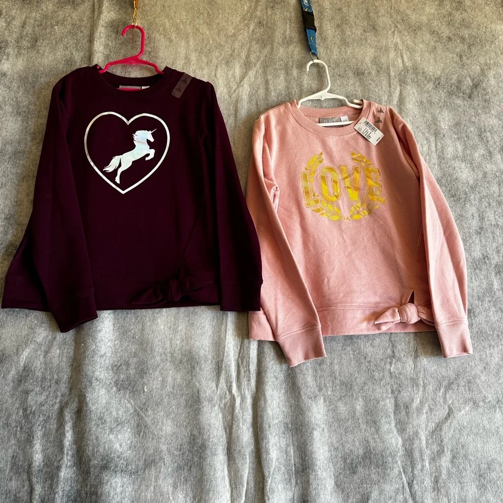 THE CHILDREN’S PLACE GIRLS SWEATSHIRT SET OF TWO SZ 10/12 LARGE